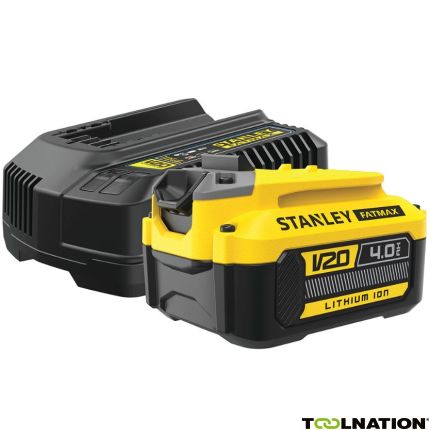 Stanley SFMCB14M1 Fatmax V20 Startkit 1x Accu 18V 4,0 Ah + Acculader - 1