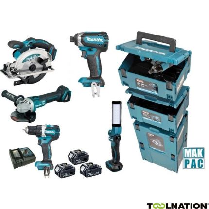 Makita DLX8000J Comboset 18V 3 x 5,0Ah - De nieuwste combo 5,0 AH machines - 1