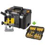 DeWalt DW621KT-QS-DT90016-QZ DW621KT-QS 1100 Watt elektronische bovenfrees in TSTAK koffer  + DT90016-QZ 12-delige frezenset - 1