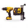 DeWalt DCK215D2T voordeelset DCD710 boorschroefmachine + DCE088 Kruislijnlaser 10,8 V 2,0 Ah Li-Ion - 1