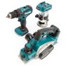 Makita DLX3116ZJ - DHP485 Accu Klopboormachine + DRT50 Accu Freesmachine + DKP180 Accu Schaafmachine 18V excl. accu's en lader + 5 jaar dealer garantie! - 1