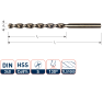Rotec 152.0450 HSS-E spiraalboor, DIN 340, type TLS1000, Ø4,5 - 1