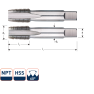 Rotec 314.0026 HSS Handtappenset 1 x 11,5 NPT (2) - 1