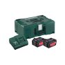 Metabo 685064000 Accu Pakket 2 x 18V 4,0Ah Li-Ion + Lader ASC30-36 in Metaloc - 1