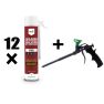 TEC7 670005Set PUR7 PLUS Set: 12 x Pistool-PUR-schuim 750 ml + gratis industriepistool - 1